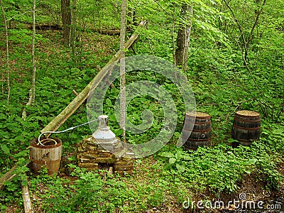 Moonshine Whiskey Still Exhibit Editorial Stock Photo